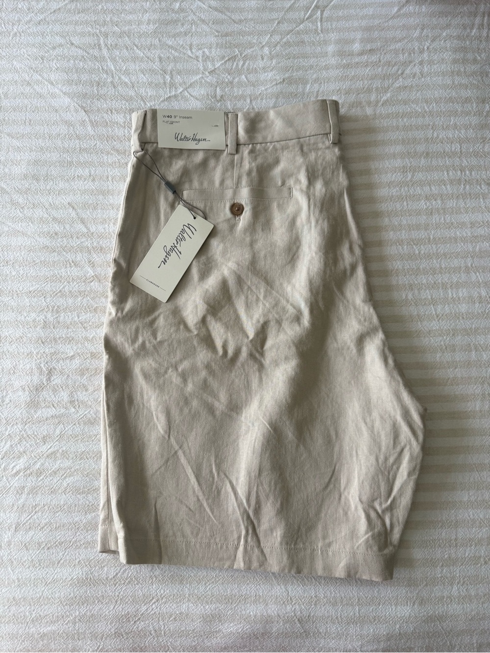 Walter Hagen Men's Khaki Flat-Front Shorts